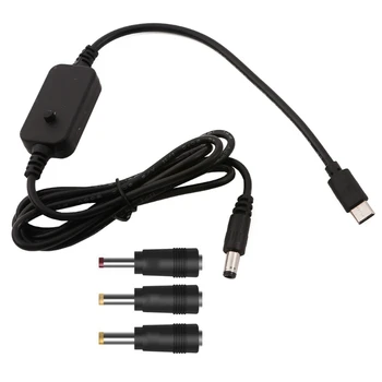 USB C-3.5x1.35mm 5V, 9V 12V 12V 20V 3A Nastavitelné Napětí Kabel s LED Voltmetr pro Routery, Kamery, LCD Monitory