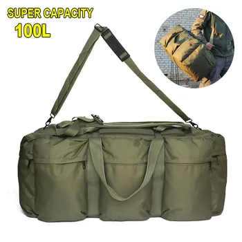 Venkovní Cestovní Zavazadla Taška 100L Super Velkou Kabelku Muži Taktické Vojenské Batoh Kempování Storage Bag Camo Army Green Pack