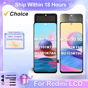 Volba Pro Xiaomi Redmi Note 10 4G LCD Displej M2101K7AG Screen Digitizer Shromáždění Pro Redmi Note 10 5G LCD M2103K19G