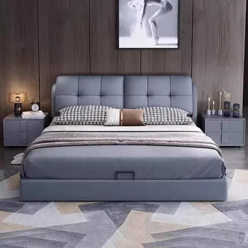 Šetří Místo Manželské Postele King Size Pořadatel Dřeva Lounge Bed Moderní Luxusní Camas Y Muebles Para El Hogar Ložnice Nábytek