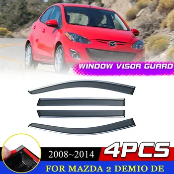 Auto Windows Roleta pro Mazda 2 Demio Mazda2 DE Hatchback 2008~2014 Otvor Dveří Déšť Obočí Kouřový Deflektor Kryt Příslušenství