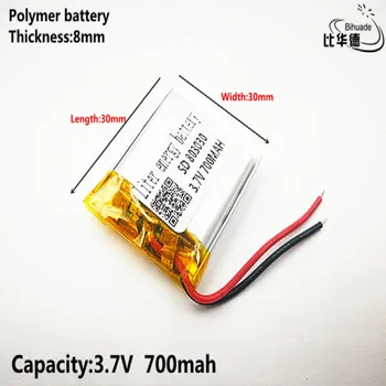 L energie baterie Dobrá Qulity 3.7 V,700mAH,803030 Polymer lithium-ion / Li-ion baterie pro HRAČKY,POWER BANK,GPS,mp3,mp4