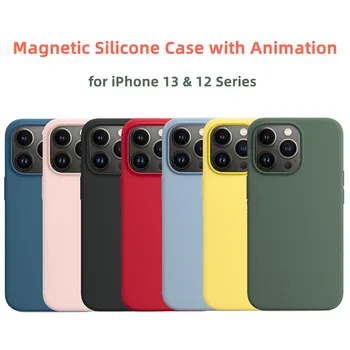 Originální Apple Magsafe Tekuté Silikonové Magnetické Pouzdro Pro iPhone 14 Pro Max Případech Pro Apple iPhone 14 Plus 14Pro S Logem Případě