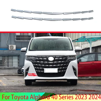 Pro Toyota Alphard 40 Série 2023 2024 ABS Chrom Přední maska Přízvuk Pokrytí Nižší Mesh Trim Lití Styling Lůžkem Obloha