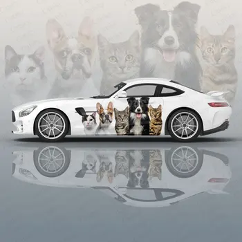 Roztomilý Kočka a Pes, Auto Tělo Samolepky Itasha Vinyl Auto Boční Obtisk Nálepka Auto Tělo Nálepka Auto Dekor Samolepky