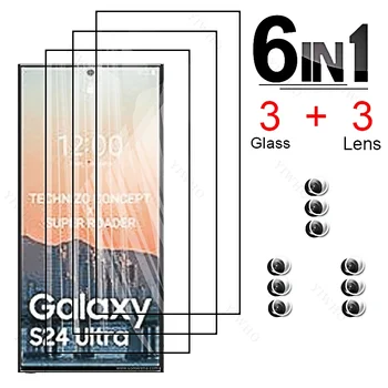 Tvrzené Sklo pro Samsung Galaxy S24 Ultra S24 Plus S23 Fe S22 + S21 S20 Fe s23fe Obrazovky Chrániče Zadní Objektiv Fotoaparátu Film